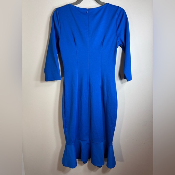 NWT Vfshow Women's Solid Blue 3/4 Sleeve Mermaid Bodycon Dress Size Small - Picture 11 of 15